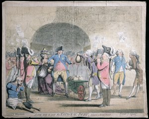 支持国债的新方法，由W. Holland于1786年出版（手工彩色蚀刻和雕刻）