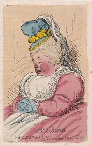 在教堂，酒吧。 1791年（手工彩色雕刻）