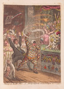炸毁Pic Nics或Harlequin Quixotte攻击Puppets，酒吧。 1804（手工彩色雕刻）