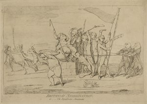 大不列颠的暗杀或共和党的娱乐，于1782年5月10日出版 作者 James Gillray