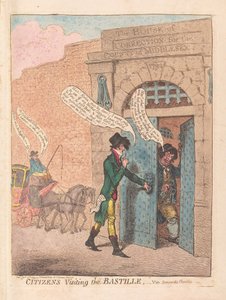公民参观巴士底狱，酒吧。 1799年（手工彩色雕刻）