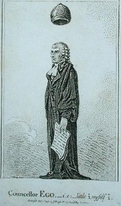 Councellor Ego - 即小i本人i，由J. Wright于1798年出版（蚀刻版）。 作者 詹姆斯·吉里