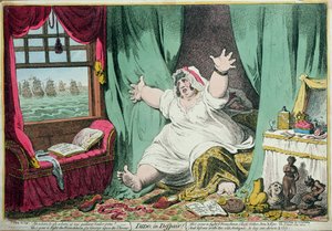 绝望中的Dido，由Hannah Humphrey出版，1801年（手工彩色雕刻）