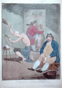晚上的安慰》，由威廉-汉弗莱于1785年出版（手绘蚀刻画） 作者 詹姆斯·吉里