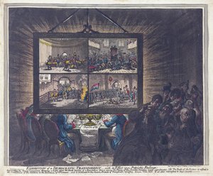 民主透明度展览及其对爱国情怀的影响，酒吧。 1799年（手工彩色雕刻）