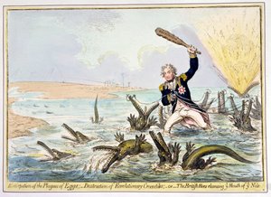 1798年Hannah Humphrey出版的“埃及瘟疫”的消灭（在纸上蚀刻和雕刻wc）