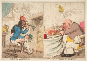 法国自由-英国奴隶制，1792年12月21日。 作者 詹姆斯·吉里