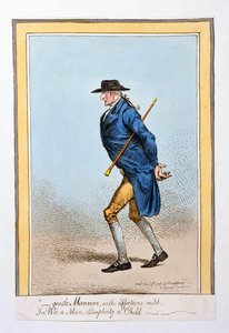 Hannah Humphrey于1798年出版的“温柔的举止，温柔的感情，简单的男人，简单的孩子”（手工彩色蚀刻）