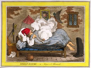 德国奢侈品或Repos a l&39;Allemand，由Hannah Humphrey于1800年出版（手工蚀刻）