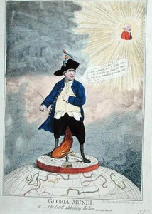Gloria Mundi，即《魔鬼对太阳的讲话》，由威廉-汉弗莱于1782年出版（手绘版）。 作者 詹姆斯·吉里