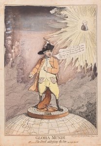 Gloria Mundi，或者The Devil，对待太阳，酒吧。 1782年（手工彩色雕刻） 作者 James Gillray