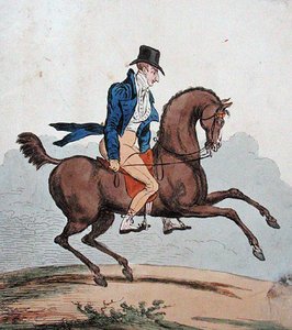 汉娜-汉弗莱于1803年出版的《如何打破我自己的马！》（手绘蚀刻画）。 作者 詹姆斯·吉里