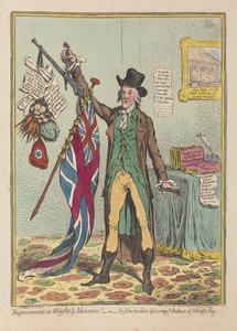 改进度量衡或John Seeclear爵士发现每个英国国旗的每一个平衡点，酒吧。 1798年（手工彩色雕刻）