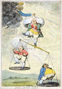 双面杰克，由William Humphrey于1783年出版（手工彩色蚀刻）