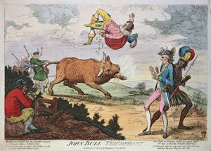John Bull Triumphant，由William Humphrey出版，1780年1月4日（彩色石版画）