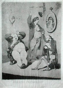早晨的准备工作，由汉娜-汉弗莱于1785年出版（蚀刻画）。 作者 詹姆斯·吉里