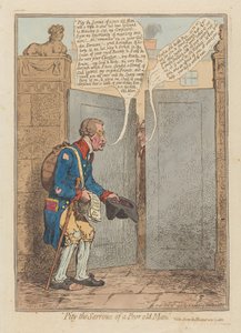 可惜一个可怜的老人的悲伤，酒吧。 1796年（手工彩色雕刻）