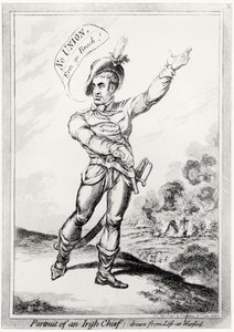 爱尔兰酋长的画像，从韦克斯福德，酒吧的生活中绘制。 H. Humphrey，1798年7月10日（见123751颜色）