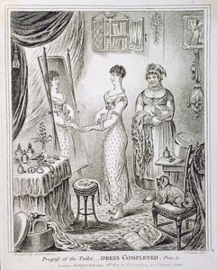 由Hannah Humphrey于1810年出版的厕所或连衣裙的进展情况