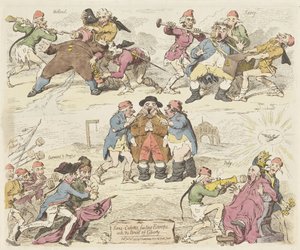 无套裙女工用自由面包喂养欧洲，1793 年
无套裙女工，用自由面包喂养欧洲（物品上的标题） 作者 詹姆斯·吉里