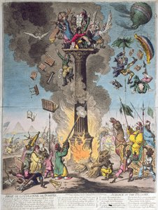 H. Humphrey于1799年出版的Siege de la Colonne de Pompee，或称为Pillory的科学（蚀刻，雕刻和wc）
