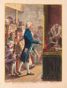 St Stephens内部的草图，因为它现在站立，酒吧。 1802（手工雕刻）
