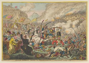 西班牙爱国者攻击法国强盗--忠诚的英国人提供帮助，A...，1808年8月15日。 作者 詹姆斯·吉里