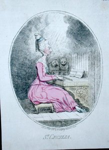 圣塞西莉亚》，汉娜-汉弗莱于1782年出版（手绘蚀刻版）。 作者 詹姆斯·吉里
