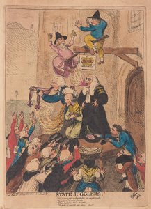 酒吧Jugglers，酒吧。 1788年（手工彩色雕刻） 作者 James Gillray