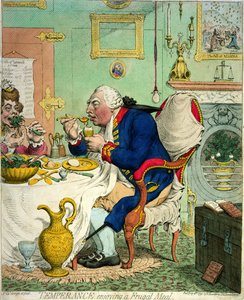 享受节俭的节制，由Hannah Humphrey出版，1792年