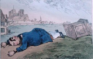 大公的陨落，或莱登霍尔街的罕见新闻，由威廉-汉弗莱于1784年出版（手绘蚀刻画）。 作者 詹姆斯·吉里