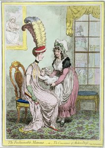 1796年出版的《时尚妈妈》，即《现代装扮的便利》（彩色版画） 作者 詹姆斯·吉里