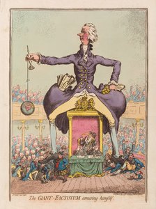 酒吧，巨人Factotum自娱自乐。 1797年（手工彩色雕刻）