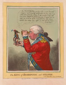 Brobdingnag国王和格列佛，酒吧。 1803（手工彩色雕刻）