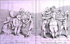 大臣在-大臣在》，威廉-汉弗莱于1782年出版（蚀刻画）。 作者 詹姆斯·吉里