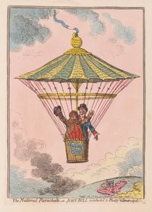 国家降落伞或约翰公牛进入了Plenty and Emancipation，酒吧。 1802（手工雕刻）