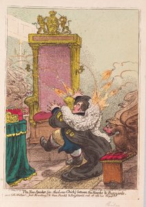老鹰和秃鹰之间的新演讲者（即Law-Chick），酒吧。 1800（手工雕刻） 作者 James Gillray