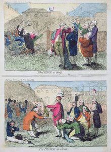 草丛中的王子》和《三叶草中的王子》，由S.W. Fores于1787年出版（手绘蚀刻版）。 作者 詹姆斯·吉里