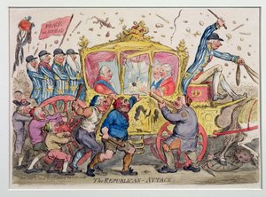 共和党袭击，由Hannah Humphrey于1795年出版（手工蚀刻）