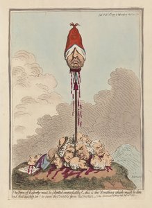 必须立即种植自由之树》，1797 年出版（手工彩色雕刻） 作者 詹姆斯·吉里