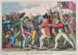胜利的英国人，由Hannah Humphrey于1780年出版（手工蚀刻） 作者 James Gillray