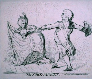 约克小步舞曲》，由汉娜-汉弗莱于1791年出版（蚀刻画）。 作者 詹姆斯·吉里