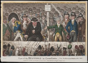 考文特花园的Hustings视图 -  Vide。威斯敏斯特大选，1806年11月