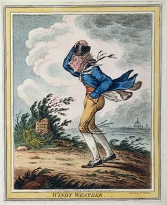 Windy Weather，由Hannah Humphrey于1808年出版（手工蚀刻） 作者 James Gillray