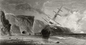 9月的午夜，由G. Ulman雕刻，来自&39;1853年54,55&39;的北极探险，第一卷，由Elisha Kent Kane博士（1820-57）出版，费城，1856年