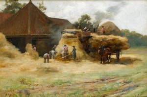 打谷，苏格兰农场，1884年