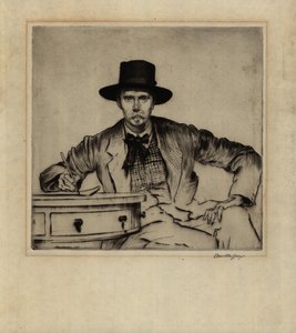 Engraver J. Hamilton Hay的肖像，1915年（干点蚀刻）