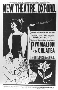 1894年6月7日至9日在牛津新剧院制作&39;Pygmalion和Galatea&39;的海报