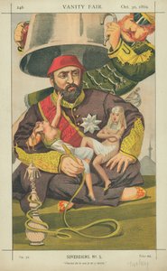 土耳其苏丹阿卜杜勒 - 阿齐兹，1869年10月30日，“名利场”漫画，远离它 作者 詹姆斯·雅克·约瑟夫·天梭
