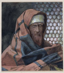 尼哥底母，基督生平的插图，c.1886-94（纸板上的水粉和水粉） 作者 詹姆斯·雅克·约瑟夫·天梭